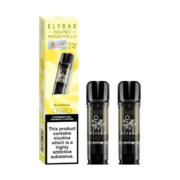 Elf bar elfa pro pre filled disposable vape pod banana