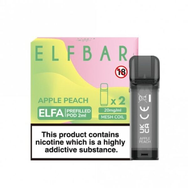 Apple peach nic salt e liquid pods elfa series 2 x 2ml p8652 22801 medium