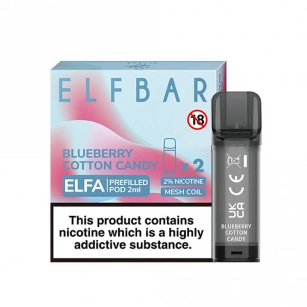 Blueberry cotton candy nic salt e liquid pods elfa series 2 x 2ml p8089 22798 medium