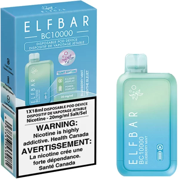 Elfbar bc10000 disposable vape blueberry mint